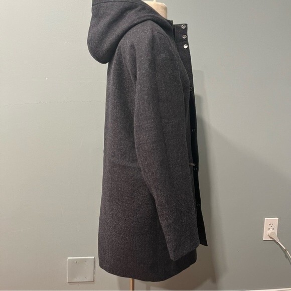 NEW COS Hooded Wool Parka In Charcoal Grey Size 36R - Picture 4 of 11